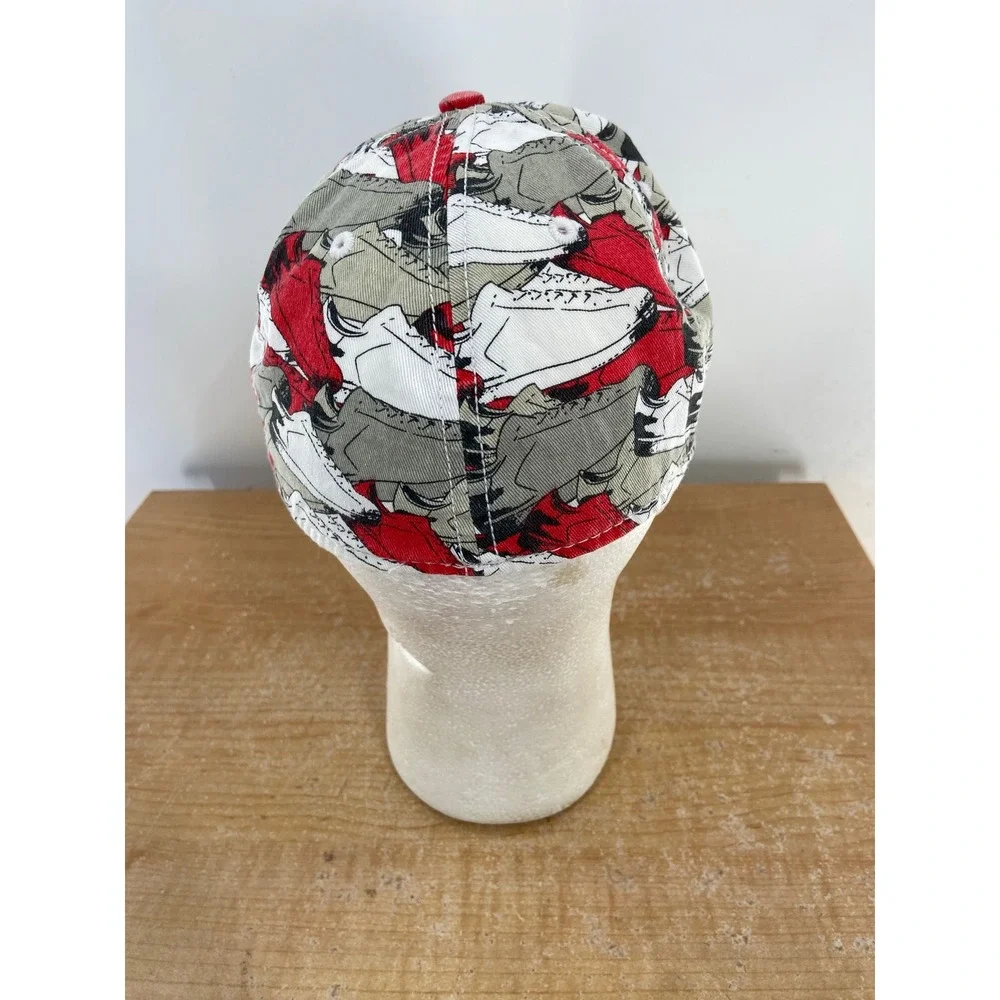 Run-DMC Fitted Hat S/M Red White Sneaker Print Flat Bill 2009 Anthill Trading